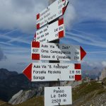 Ferrata Bepi Zac pass saddles signs