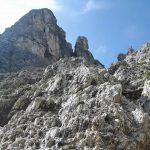 Ferrata Merlone tratto attrezzato discesa avvicinamento