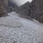 Ferrata Stella Alpina 64 nevaio fine canalone